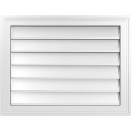 Ekena Millwork Vertical Surface Mount PVC Gable Vnt: Non-Functional, w/2"W x 1-1/2"H, Brickmould Frame, 26"W x 20"H GVPVE26X2002SN